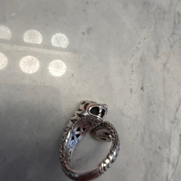 White gold/yellow gold/sterling panther ring with diamond eyes size 7.5/8 - Picture 8 of 10